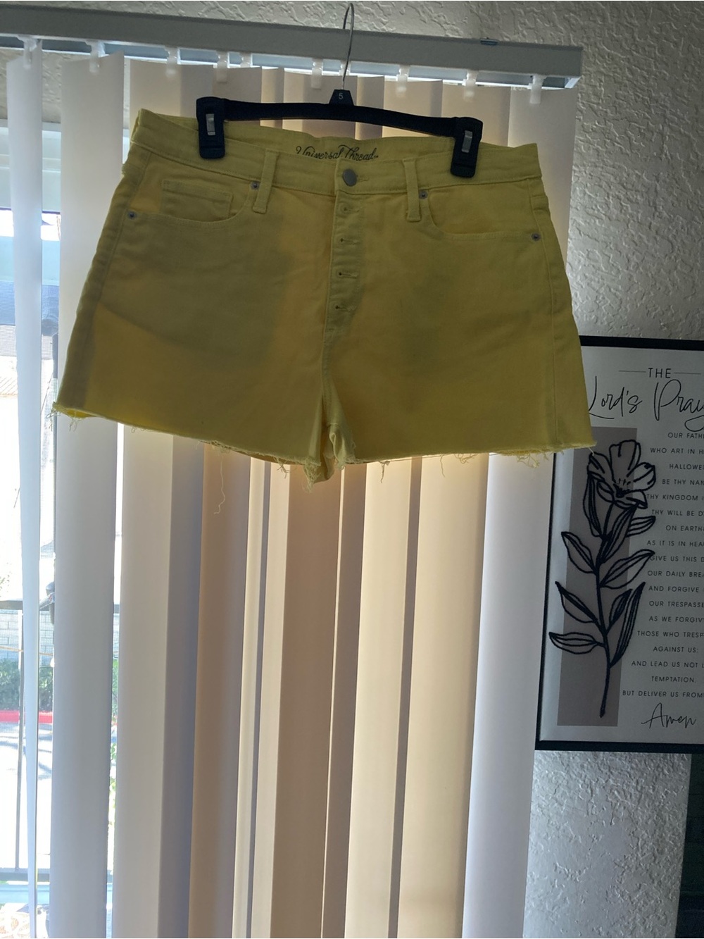 Universal Thread Yellow High-Rise Denim Shorts